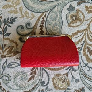 Red Mini Clutch with Silver Accents